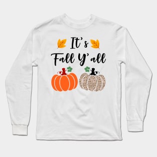 It's Fall Y'all Cute Gnomes Pumpkin Spice Season Long Sleeve T-Shirt